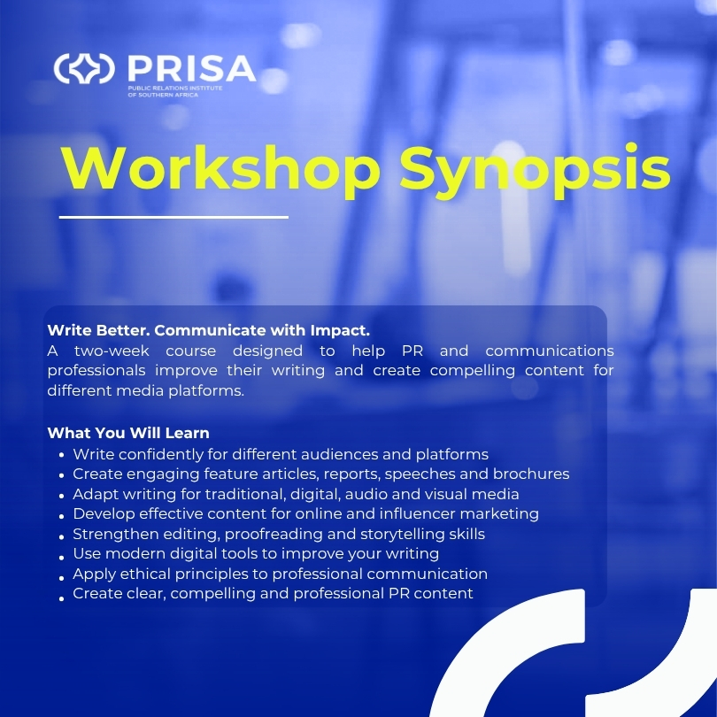 PRISA Advanced PR Writing Workshop Synopsis